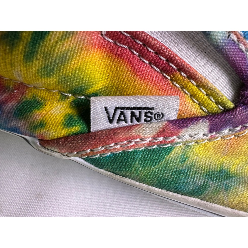 Vans Asher Tie Dye Slip On Shoes Multi Color Spiral Canvas Sneakers Womens 7.5‎ - Picture 8 of 14